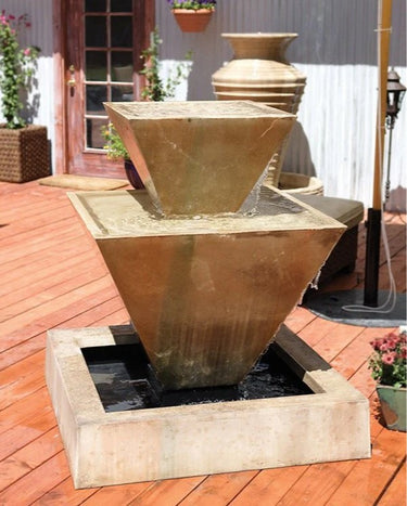 Double Oblique Garden Water Fountain- Gist Fountains